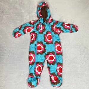 Mini Boden baby girls floral snowsuit size 6-12 months